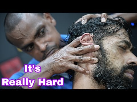 It's Really Hard | Oily Strong ASMR Head Massage By Strong Wrist Barber | ASMR Massage With 3d Sound