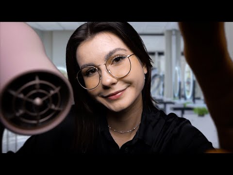 ASMR FRYZJER 💇🏼‍♀️ relaksująca wizyta w salonie fryzjerskim (nałożone dźwięki & szept po polsku)