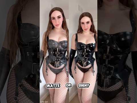 Do you like Matte or Shiny more?? Or both?🖤✨ #latex #latexcorset #latexgloves #shiny #fyp #fishnets