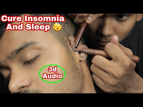 Satisfying ASMR Ear Massage With Wooden Stick | 3D Sound Forehead Tapping And Neck Cracking ASMR