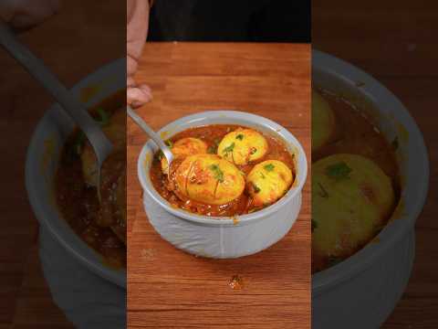 🔥 ASMR Dhaba Style Egg Curry | Spicy Desi Gravy | Satisfying Cooking Sounds #shorts #asmr