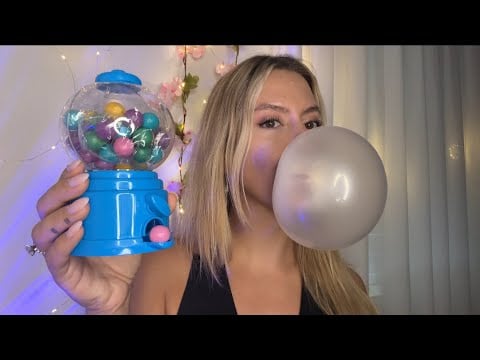 ASMR Gum Chewing, Snaps & Bubbles 👄 (100% Mic Gain)