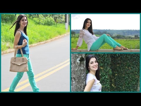 3 LOOKS - Com calça verde água