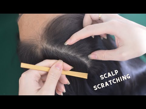 ASMR Hair Parting With Wooden Tools, Scalp Scratching, Scalp Massage Real Person For Relaxation