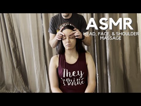 ASMR Head, Face, and Shoulder Massage | No Talking | Real Person ASMR