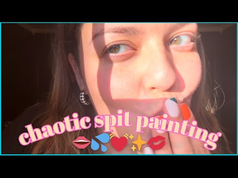 ❤️‍🔥Chaotic Spit Painting ASMR❤️‍🔥Stuttering, Kissing You, Mouth Sounds, LOFI, Chaotic