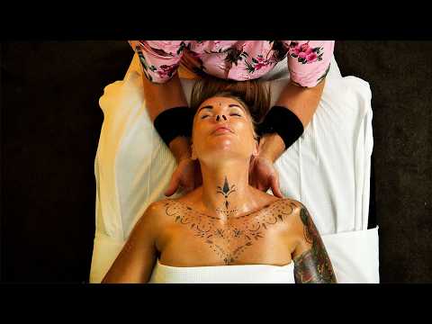 Slow Oily Chest & Neck Massage – Shoulder Pain Relief & Total Calm