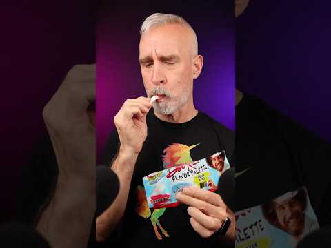 Trying weird candy ASMR: Bob Ross Flavor Palette dipping candy #asmrcandy #bobross