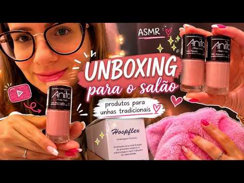 ASMR UNBOXING DE COMPRINHAS PARA O SALÃO... #asmr #unboxing