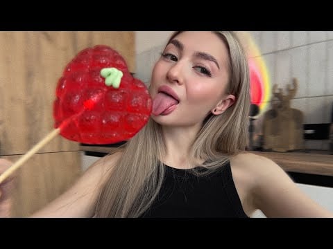 Asmr lollipop ✨ Asmr lollipop licking ✨ Mouth sounds ✨ Lollipop heart♥️