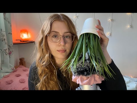 ASMR - Fluffy Brain Massage with a Plant 🪴💚