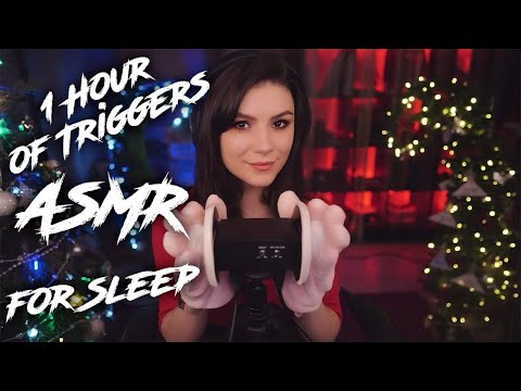 ASMR 1 Hour of Triggers for Sleep 💎 Ear Massage, Tapping, Breathing, Inaudible Whispering and more