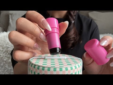 ASMR ♡ LoFi Earphone Mic Triggers Using Makeup! 💄 