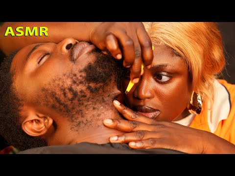 ASMR relaxing beard nitpicking,neck massage, Whisper & ingrown hair pullout,Scratching, COMPILATION