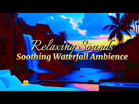 "Tropical Ambience Night & Soothing Waterfall Relaxing Sounds🌴 | Sleep, Spa, and Stress Relief”