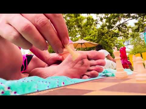 ASMR bare feet in park