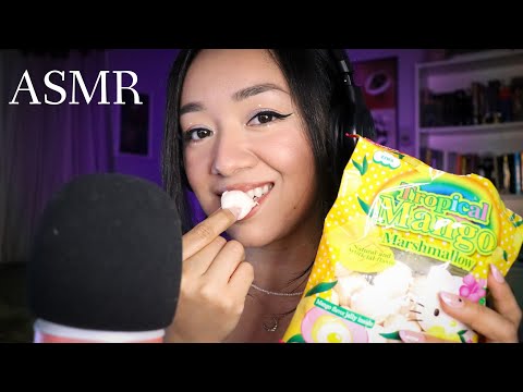 ASMR eating tropical mango marshmallows✨| NO TALKING (lots of mouth sounds!!)