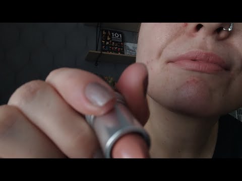 ASMR- Close to the mic whisper and trying lipstick on you and me (personal attention)