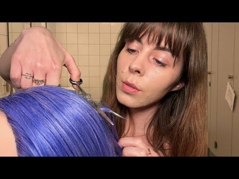 ASMR 3€ Haircuts in the German school bathroom 💇‍♀️