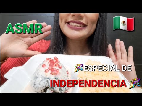 ASMR| CHILE EN NOGADA 🇲🇽 | chewy sound| #asmr #eatingshow