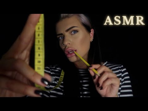 ASMR Measuring & Drawing On Your Face ✏️  (w/ semi inaudible, clicky whispers)