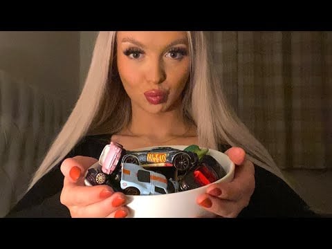 ASMR hot wheels haul / ramble gum chewing