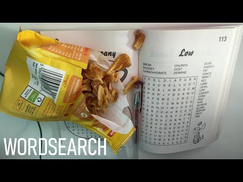 ASMR Eating Chewy Dried Pineapple & Wordsearch 🍍