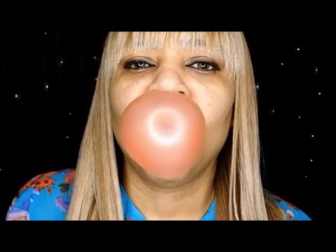 Blowing Bubbles Up Close ASMR GUM CHEWING