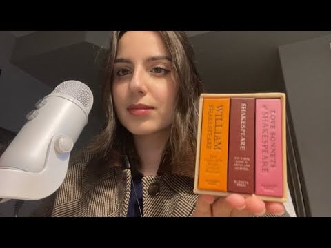 asmr mini shakespeare book set (semi-inaudible whispers & tapping) 
