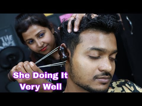 Really She Is Amazing On Relaxing Massage | ASMR Head Massage By Barber Girl Chaitali