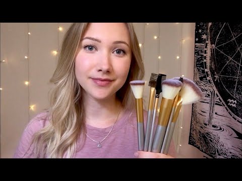 ASMR Face Brushing With Rain Sounds 🌧️