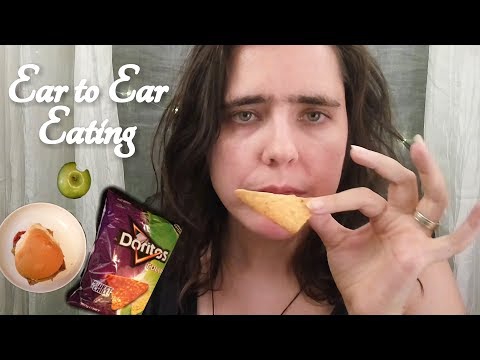 ASMR Ear to Ear Eating (Sandwich, Apple, Doritos)