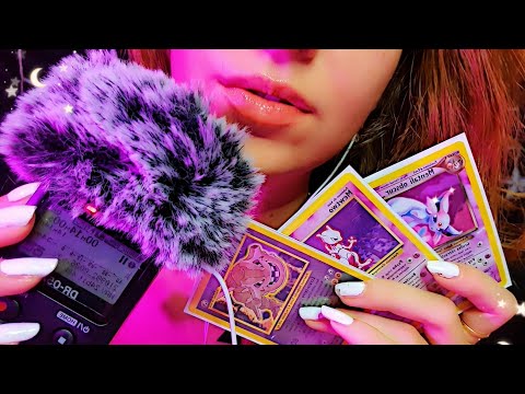 ASMR Lecture de cartes POKEMON (close whisper)