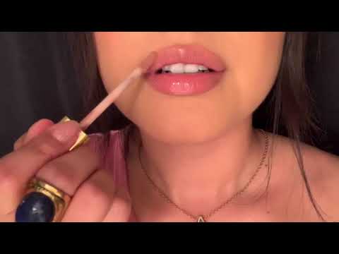 ASMR TINGLY lipgloss application + hand movements 💋🤤(mouth sounds & kisses)