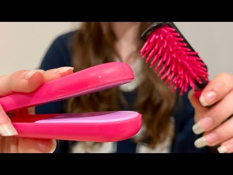 ASMR Straightening your hair | Hair brushing | lo-fi | no talking 