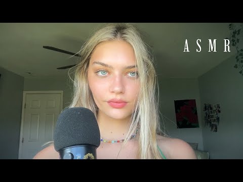 ASMR | Mouth Sounds, Face Brushing, Inaudible Whispering, Visuals, Repetition, Counting