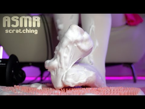 【4K/ASMR】もこもこ泡✖︎穴あきバレエタイツスクラッチ🩰🫧【睡眠導入/No Talking/Sleep/relaxation/Scratching/foot care/3dio】
