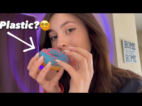 Asmr tapping on plastic foods