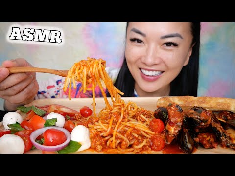 ASMR PASTA + CHEESE SALAD (EATING SOUNDS) NO TALKING | SAS-ASMR