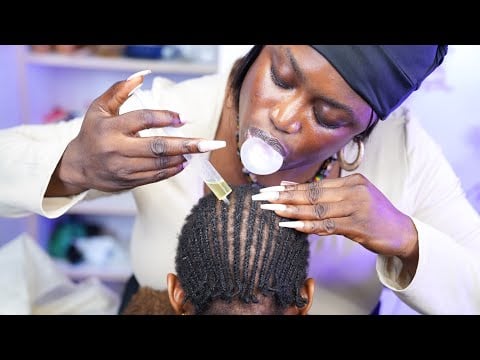 THE BEST SLEEP OF YOUR LIFE, Long Nails Scalp Scratching on cornrow, Whispered Scalp Massage ASMR