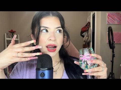 ASMR doing my makeup with extra long nails 🤪❤️ 