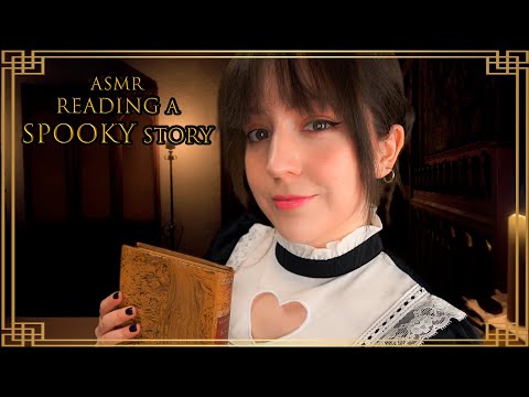 ⭐ASMR Reading you a Spooky Story to Help you Sleep 🎃 (Rain and Fire Sounds)