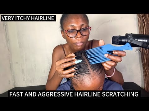 ASMR FAST AND AGGRESSIVE HEAD SCRATCHING AND HAIRLINE OILING MASSAGE FOR SLEEP WITH GUM CHEWING