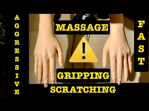 ASMR|⚠️FAST AGGRESSIVE HAND MASSAGE/GRIPPING/SCRATCHING. SILICONE HANDS. INTENSE TRIGGERS