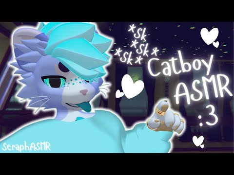 [Furry ASMR] Catboy tingles you with "Sk" sounds and whispers :3 [Sleep-aid] [mouth sounds]