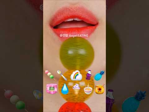 asmr EMOJI FOOD JELLY ICE HONEY CHOCOLATE TANGHULU 이모지 먹방 젤리 얼음 꿀젤리 초콜릿 탕후루 eating sounds