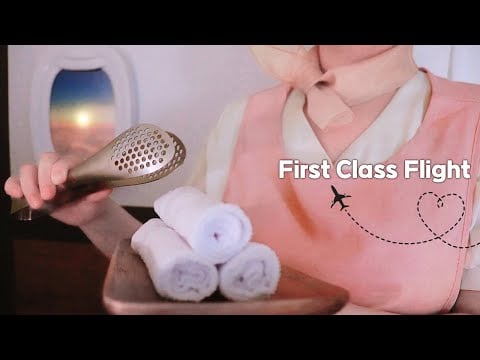 ASMR ✈️ Relaxing Flight Attendant Service & Skincare (Roleplay)