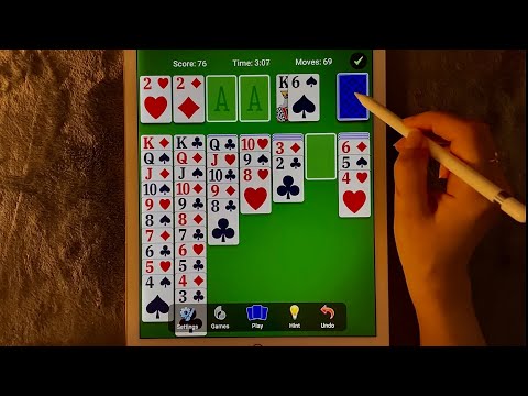😴 iPad ASMR - 🃏SUPER RELAXING Solitaire ♠️ - Clicky Whispers