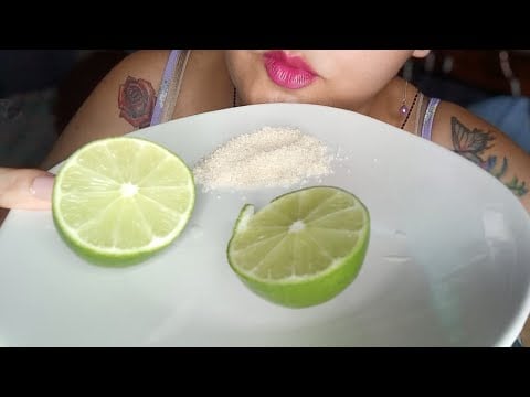 ASMR Comiendo Limón 🍋 con azúcar (repeticiones )