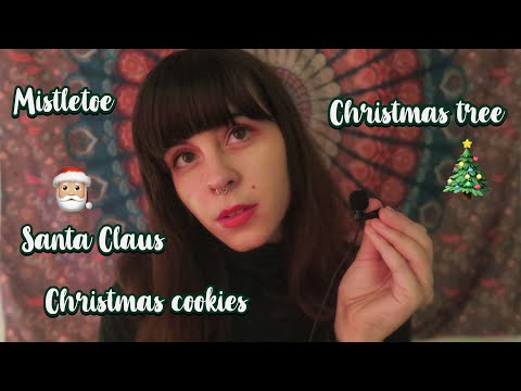 ASMR christmas trigger words and hand movements 🌲✨~ mini mic edition